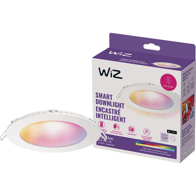 Wiz 6 In. New Construction/Remodel LED Color Canless Smart Downlight