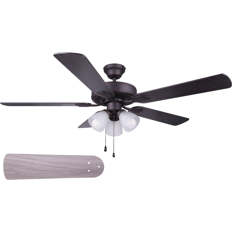 Home Impressions Villa 52 In. Oil Rubbed Bronze Ceiling Fan with Light Kit