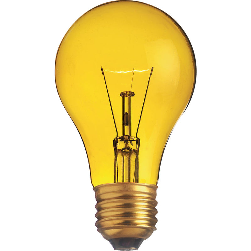 Satco 25W Transparent Yellow Medium A19 Incandescent Party Light Bulb