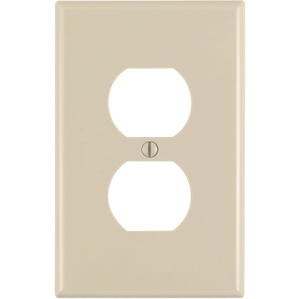 Leviton Mid-Way 1-Gang Thermoplastic Nylon Outlet Wall Plate, Ivory