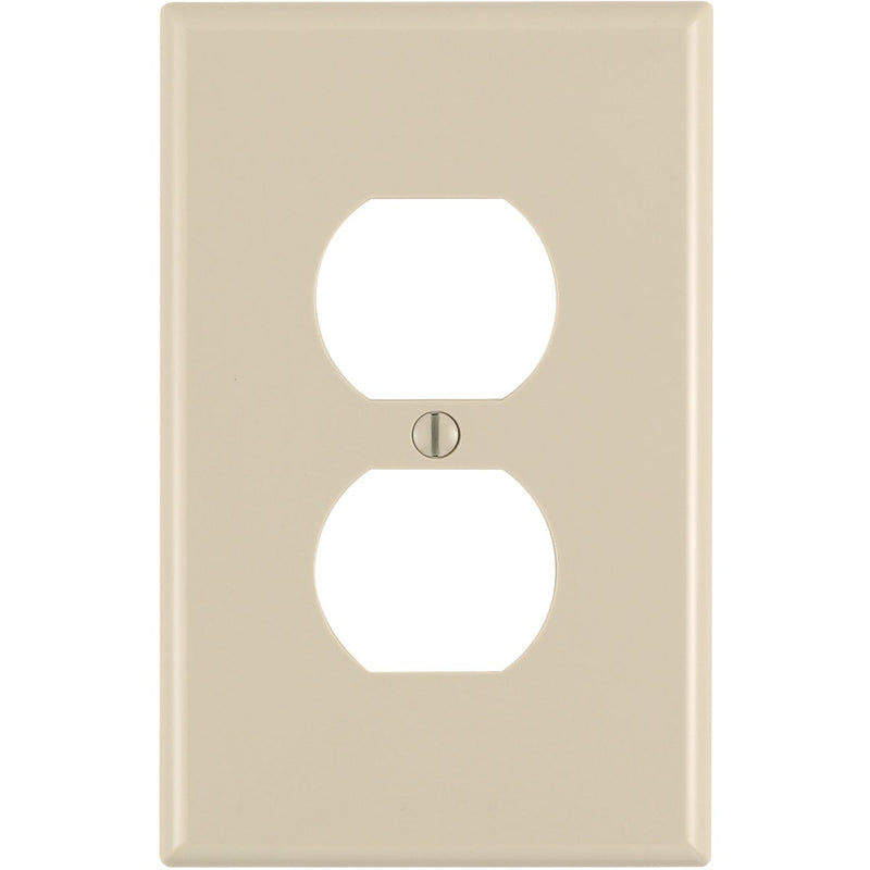 Leviton Mid-Way 1-Gang Thermoplastic Nylon Outlet Wall Plate, Ivory