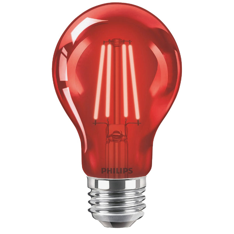 Philips Red A19 Medium 4W Indoor/Outdoor LED Decorative Party Light Bulb