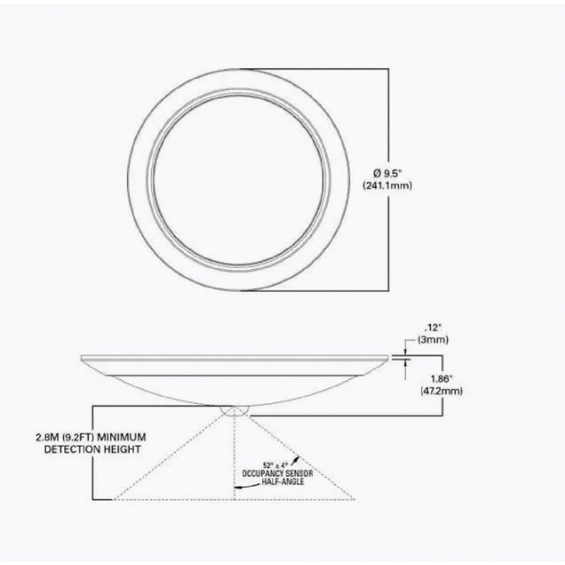 Halo 9 In. White Integrated LED Recessed Light Fixture with Motion Sensor