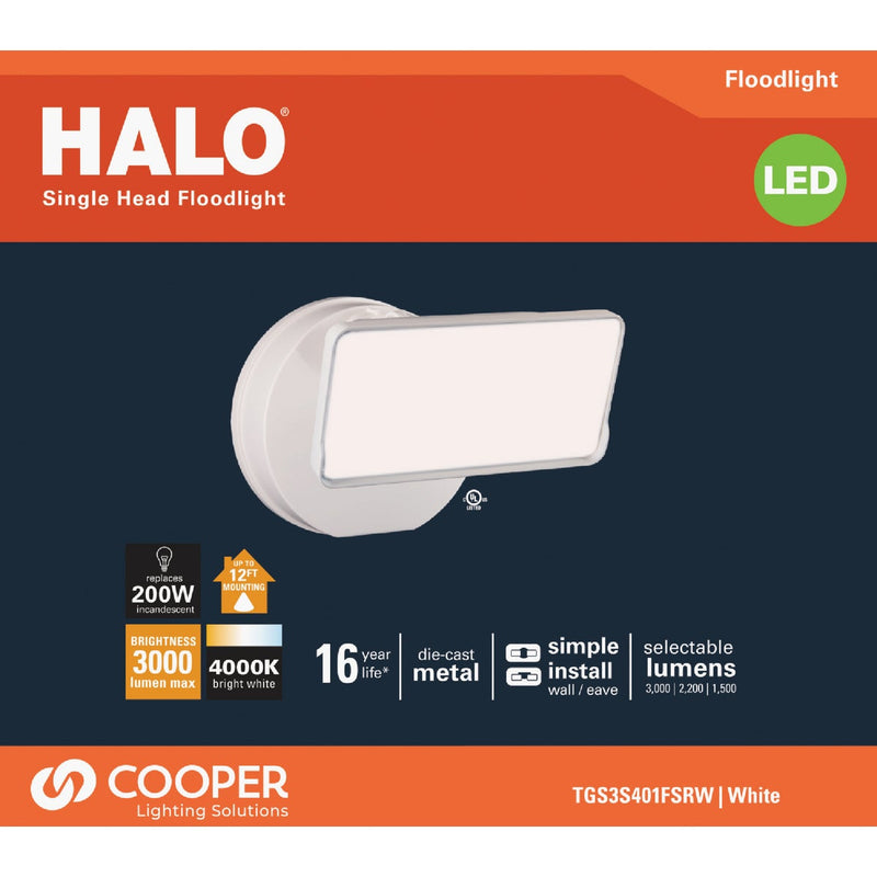 Halo Lumen Selectable White Single Head LED Floodlight Fixture