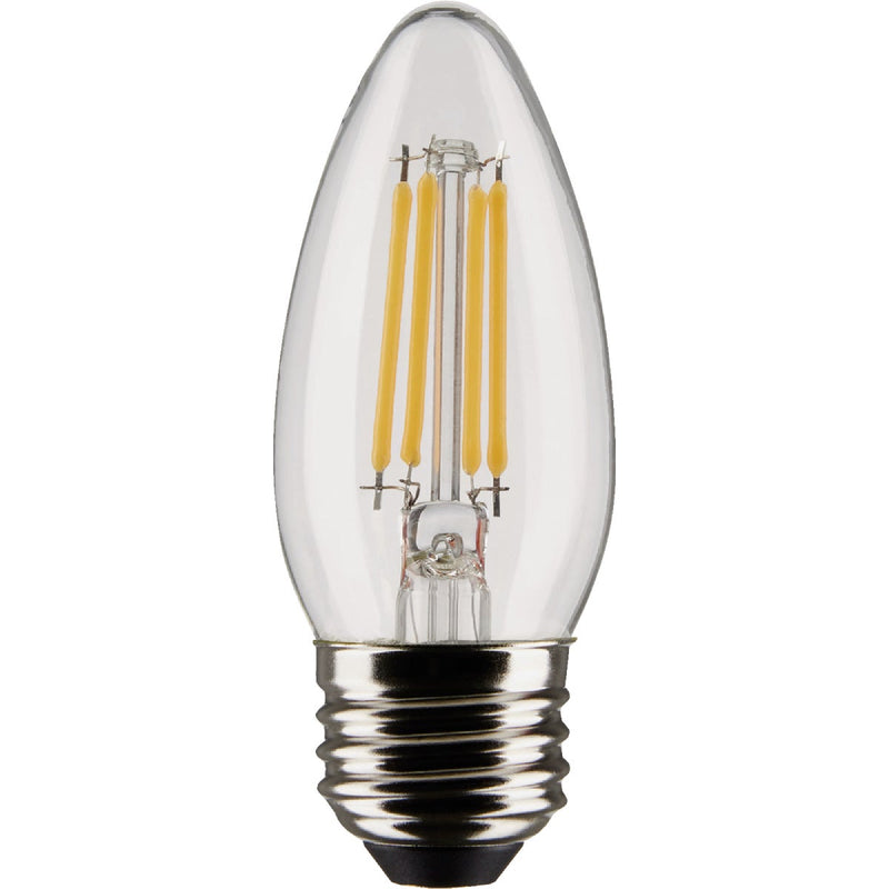 Satco 60W Equivalent Warm White B11 Medium Traditional LED Decorative Light Bulb (2-Pack)