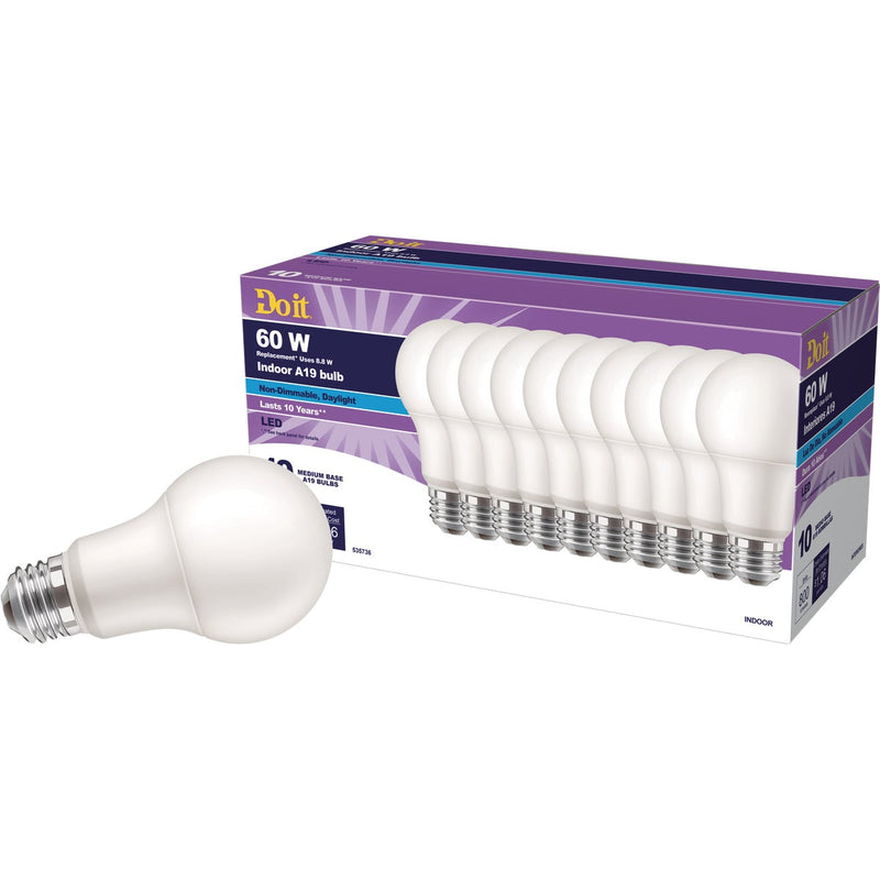 Do it 60W Equivalent Daylight A19 Medium LED Light Bulb, Title 20 (10-Pack)