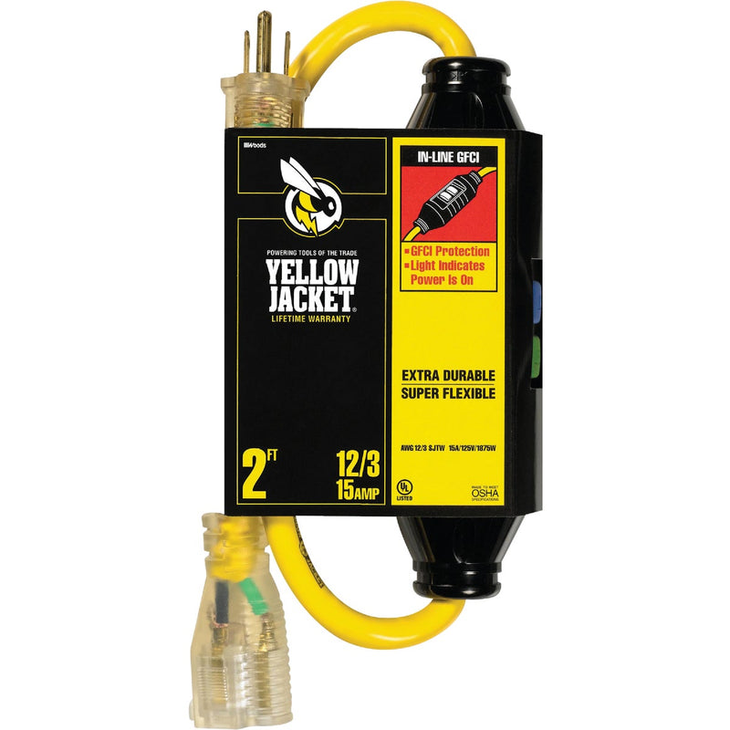 Yellow Jacket 2 Ft. 12/3 Contractor Grade GFCI Extension Cord