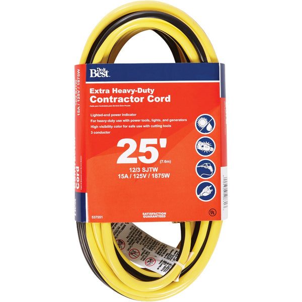 Do it Best 25 Ft. 12/3 Extra Heavy-Duty Contractor Extension Cord