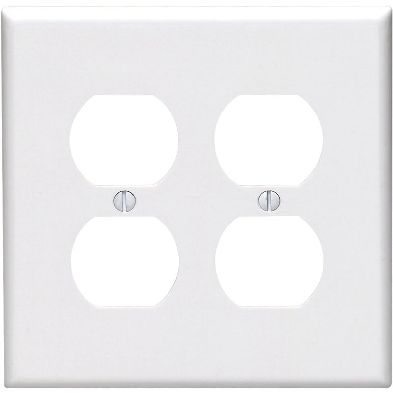 Leviton Mid-Way 2-Gang Thermoplastic Nylon Outlet Wall Plate, White