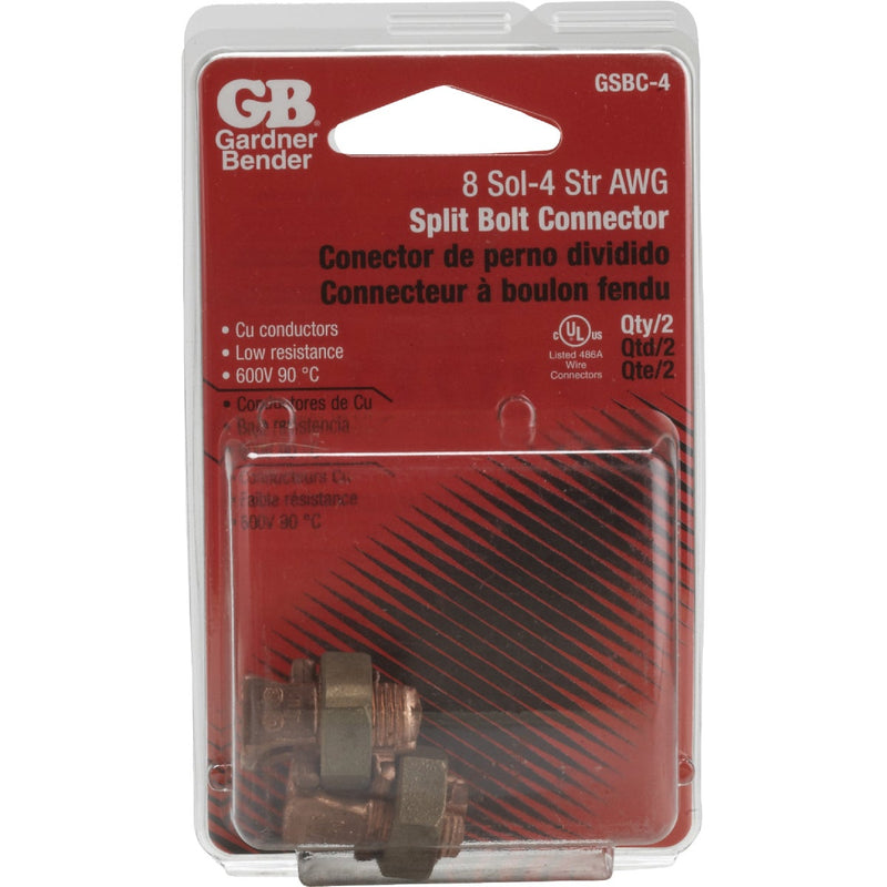 Gardner Bender #8 to #4 AWG Solid Copper Alloy Split Bolt Connector (2-Pack)