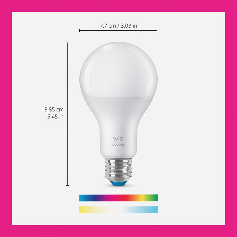 Wiz 100W Equivalent Color Changing A21 Medium Dimmable Smart LED Light Bulb