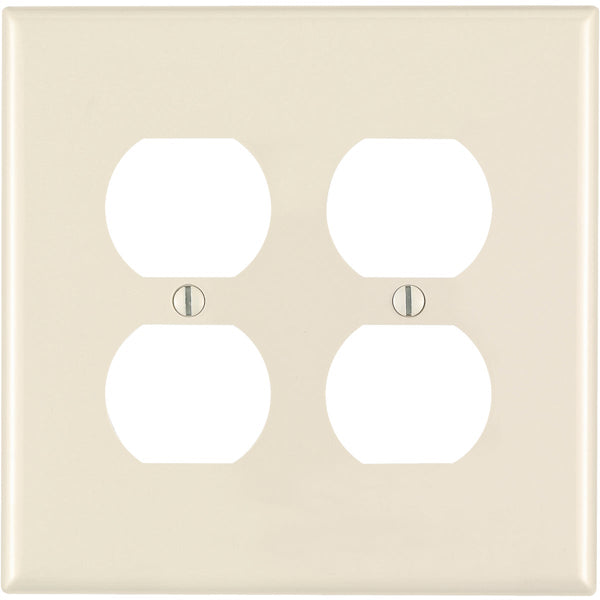 Leviton Mid-Way 2-Gang Thermoplastic Nylon Outlet Wall Plate, Light Almond