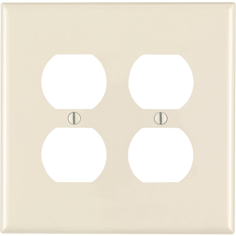 Leviton Mid-Way 2-Gang Thermoplastic Nylon Outlet Wall Plate, Light Almond