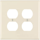Leviton Mid-Way 2-Gang Thermoplastic Nylon Outlet Wall Plate, Light Almond