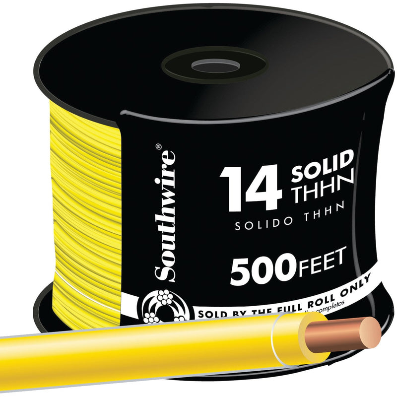 Southwire 500 Ft. 14 AWG Solid Yellow THHN Electrical Wire