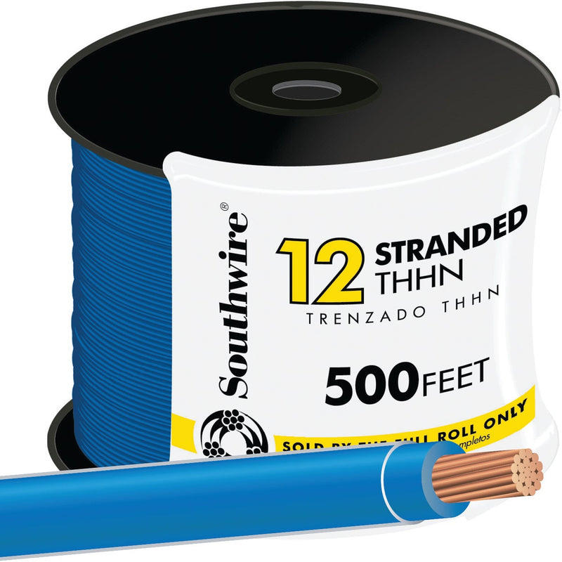 Southwire 500 Ft. 12 AWG Stranded Blue THHN Electrical Wire