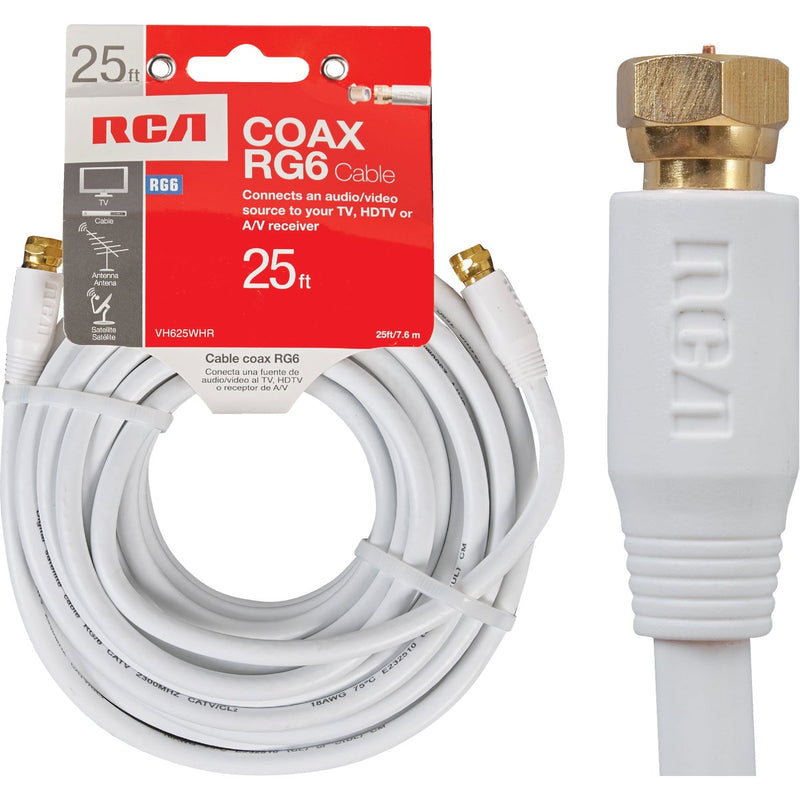 RCA 25 Ft. White RG6 Coaxial Cable