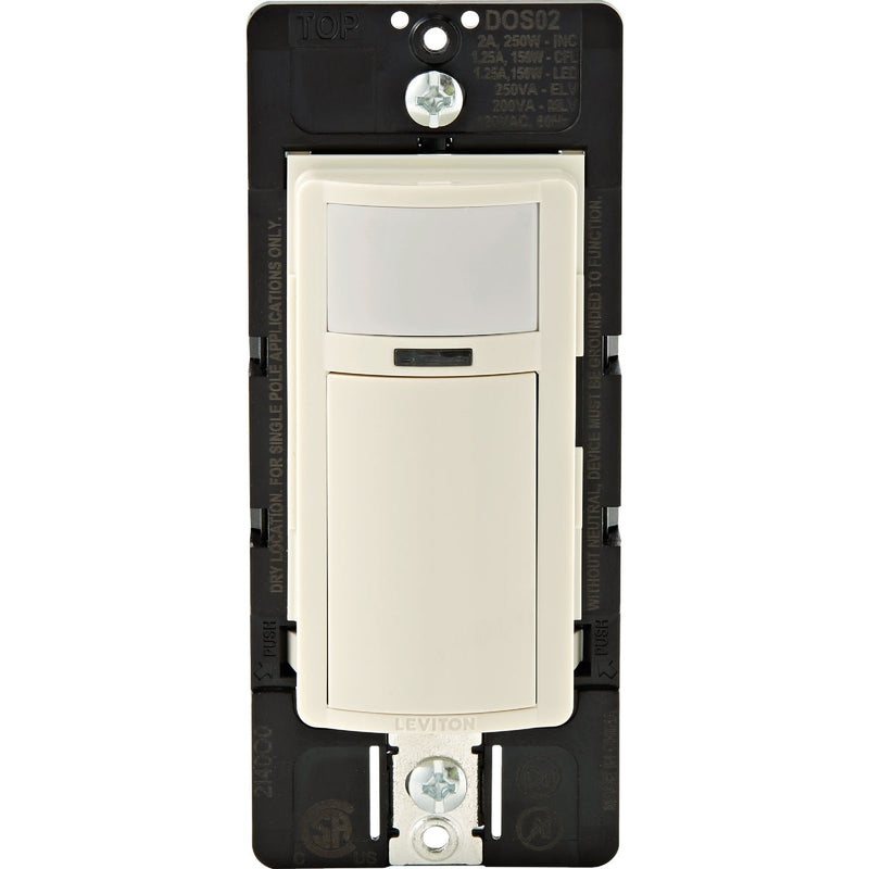 Leviton Decora Light Almond 900 Sq. Ft. Coverage 180 Deg. Detection Occupancy Sensor Switch