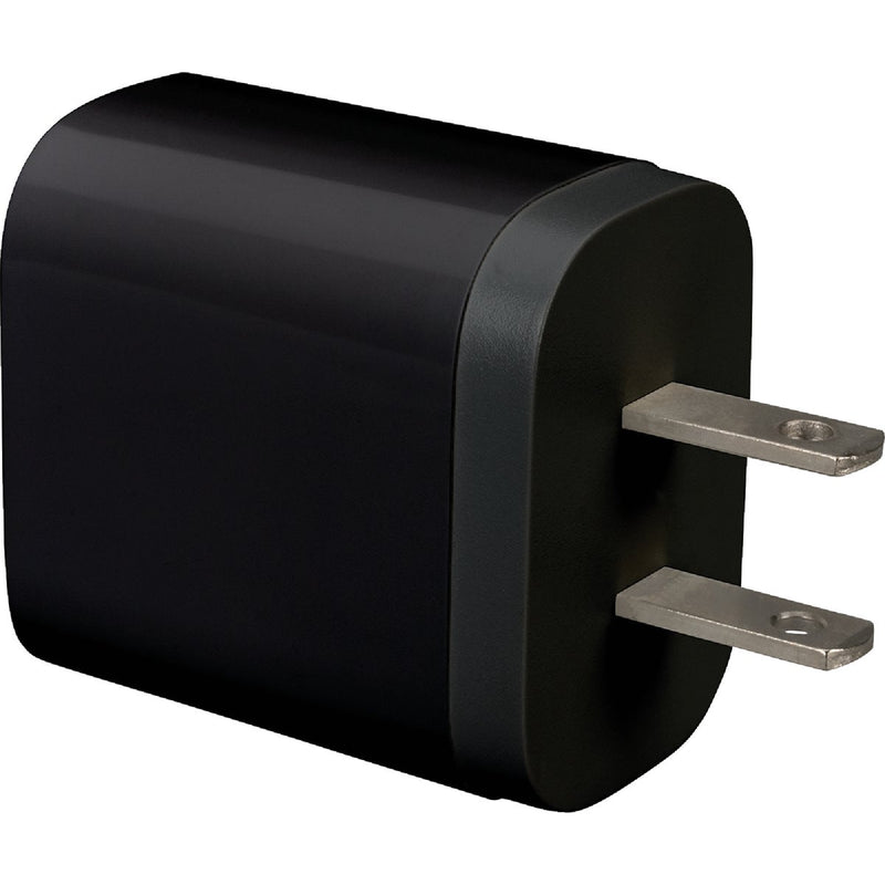 Blue Jet AC Outlet Black Fast Charge 18W Wall USB-C Charger with Power Delivery (PD) & QC