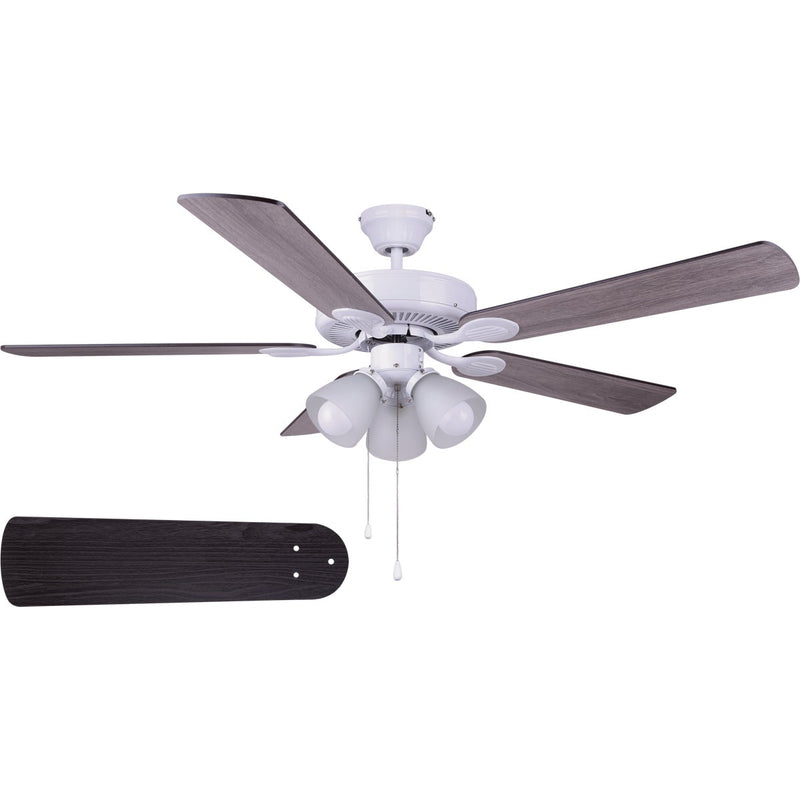 Home Impressions Villa 52 In. White Ceiling Fan with Light Kit