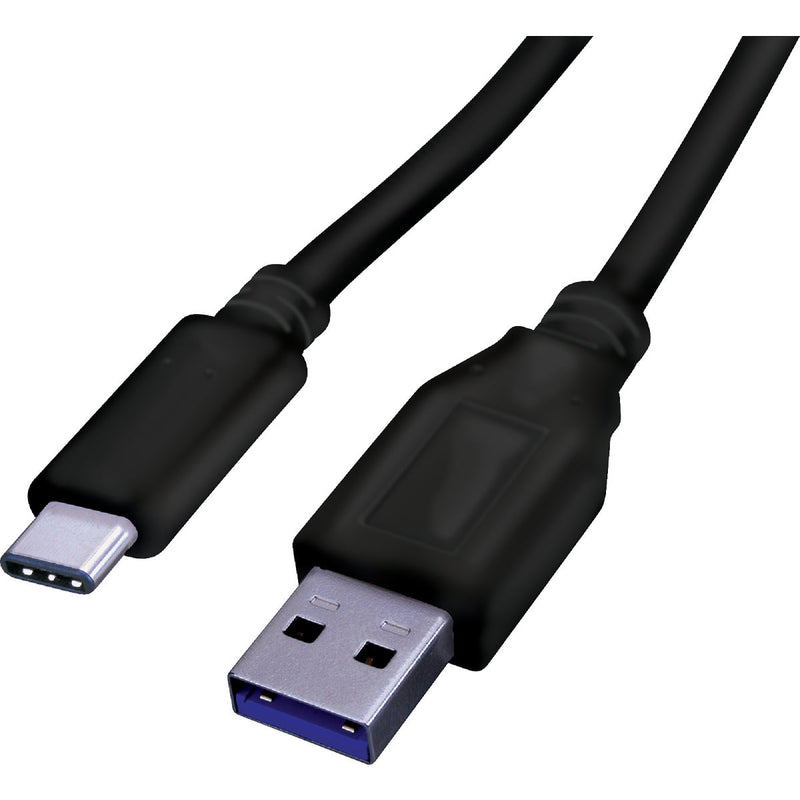 Blue Jet 3 Ft. Black Type-C USB to Type-A USB Charging & Sync Cable