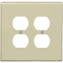 Leviton Mid-Way 2-Gang Thermoplastic Nylon Outlet Wall Plate, Ivory