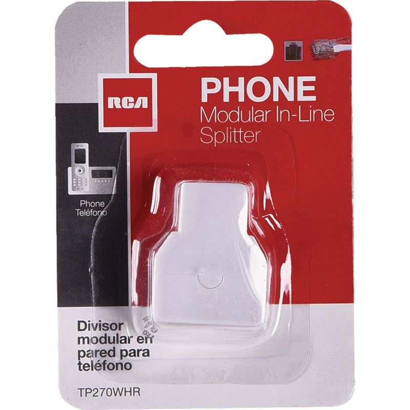 RCA White 2-Line Phone Splitter Jack