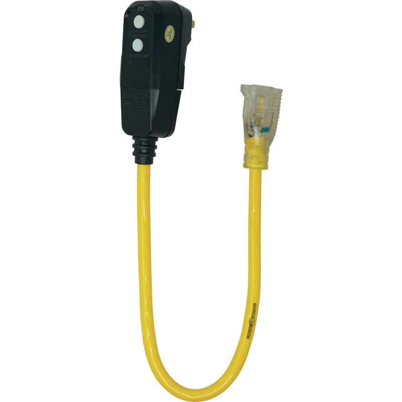 Yellow Jacket 2 Ft. 15A 125V Right Angle GFCI Plug Adapter Cord