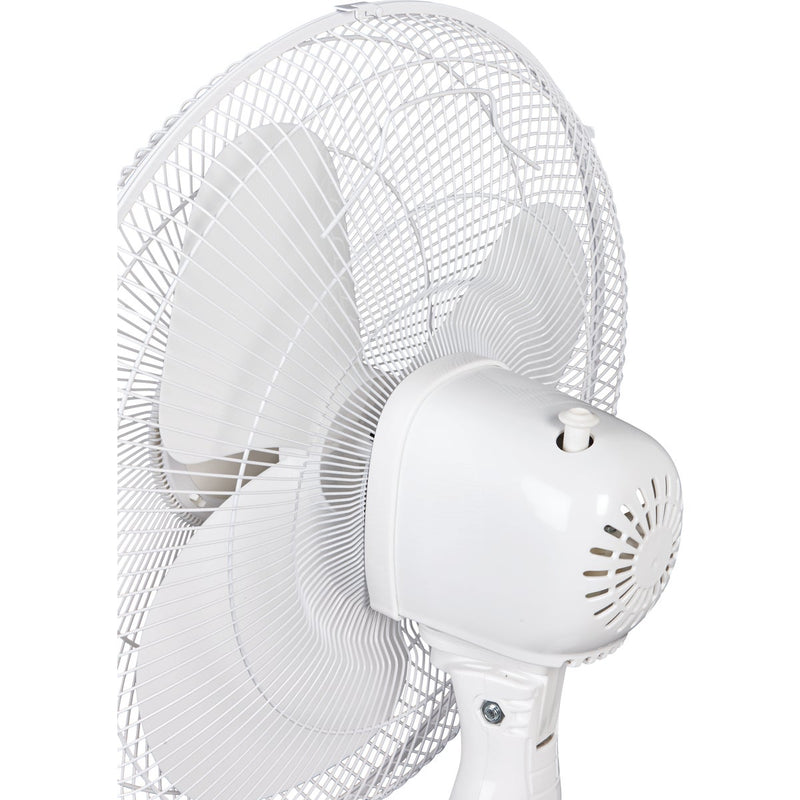 Best Comfort 16 In. 3-Speed Extends to 49 In. H. White Oscillating Pedestal Fan