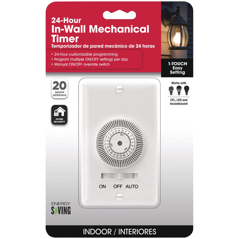 Prime 125V 24 Hr. In-Wall Mechanical Timer