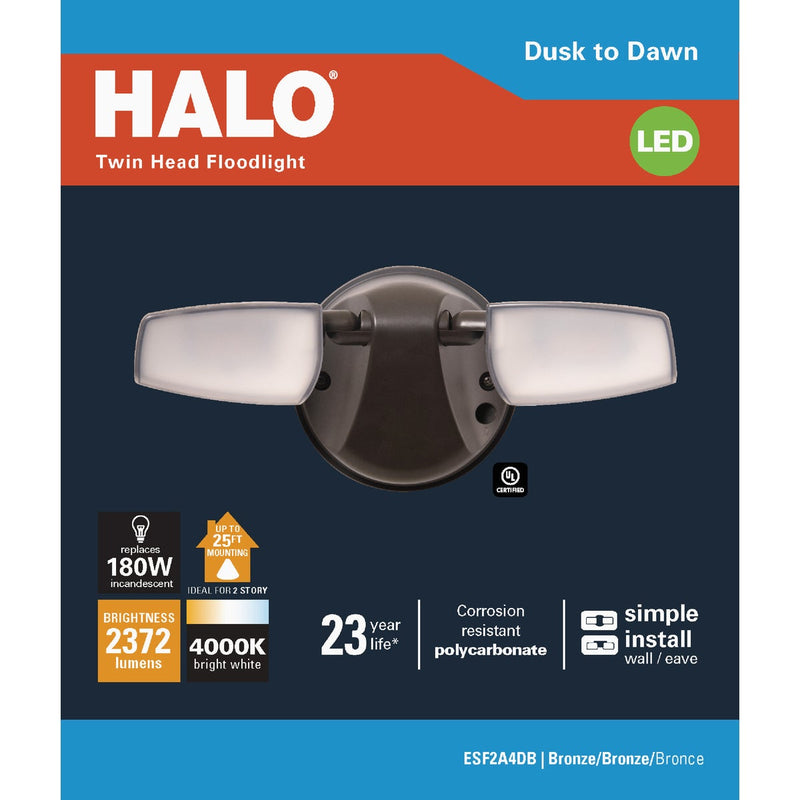 Halo Bronze Dusk to Dawn 23.9W LED Floodlight Fixture