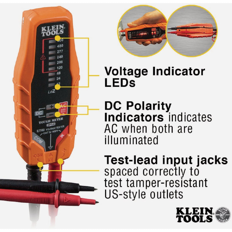 Klein 12 to 600V AC/DC Voltage Tester