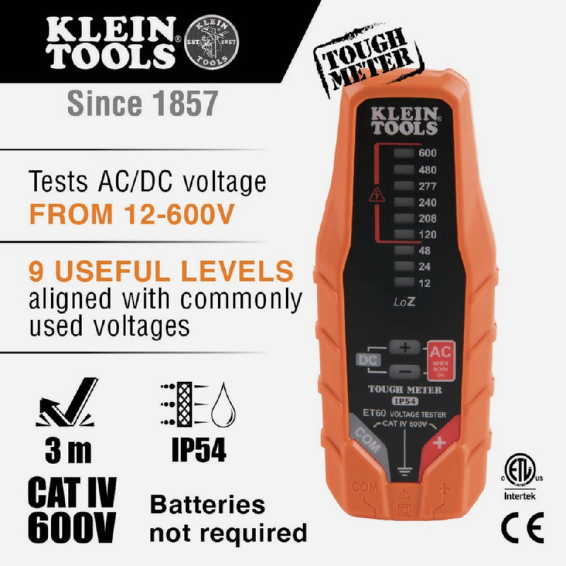 Klein 12 to 600V AC/DC Voltage Tester