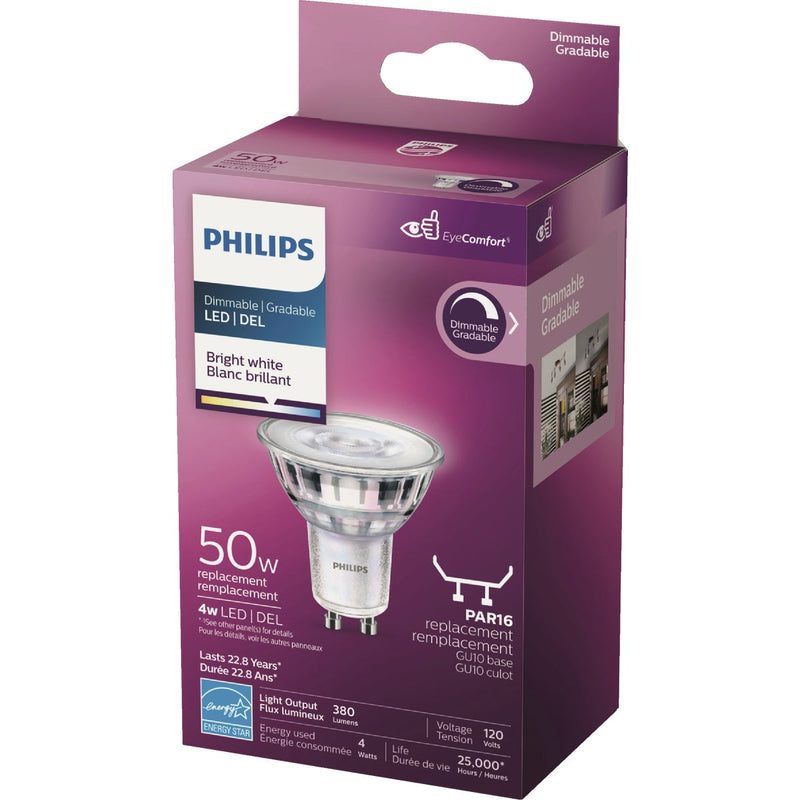 Philips 50W Equivalent Bright White PAR16 GU10 LED Spotlight Light Bulb