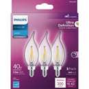 Philips Ultra Definition 40W Equivalent Daylight BA11 Candelabra LED Decorative Light Bulb (3-Pack)