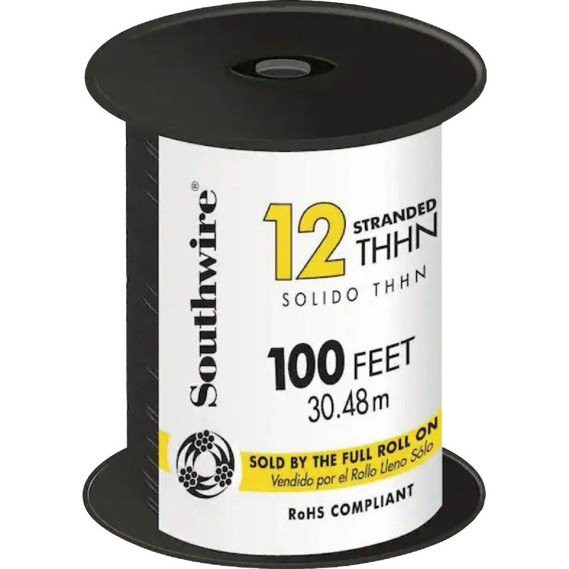 Southwire SIMpull 100 Ft. 12 AWG Stranded Black THHN Electrical Wire