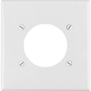 Leviton 2-Gang Thermoplastic Nylon Flush Mount 2.15 In. Dia. Device Receptacle Wallplate, White