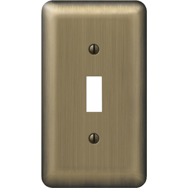 Amerelle 1-Gang Stamped Steel Toggle Switch Wall Plate, Brushed Brass