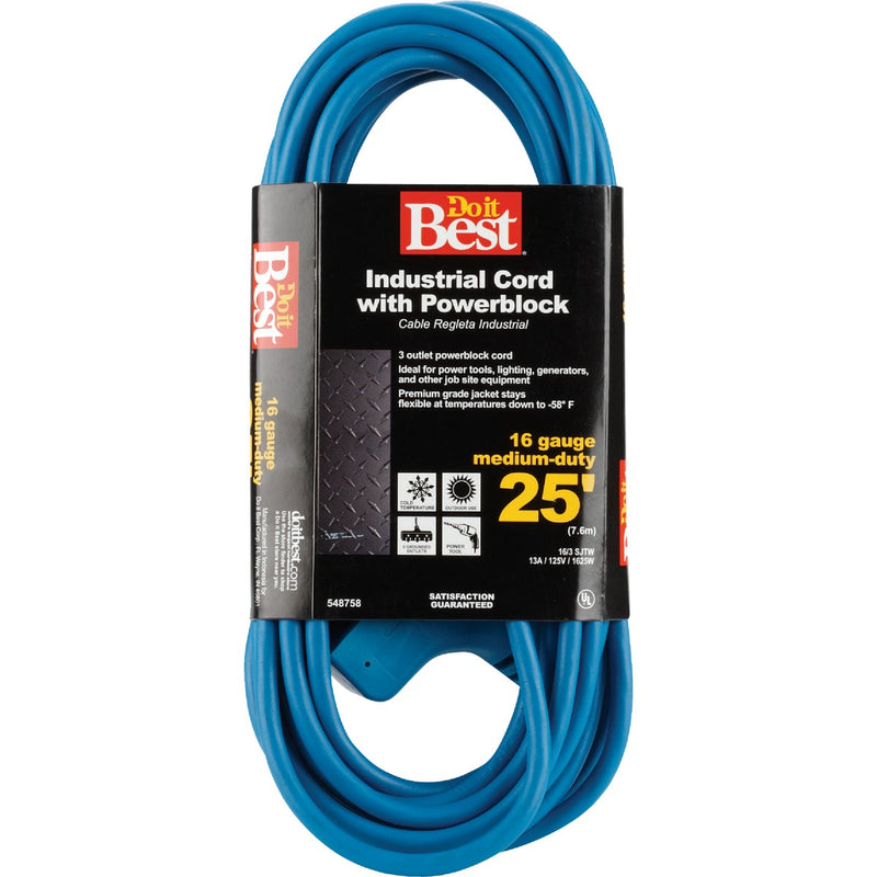 Do it Best 25 Ft. 16/3 Extension Cord with Power Block