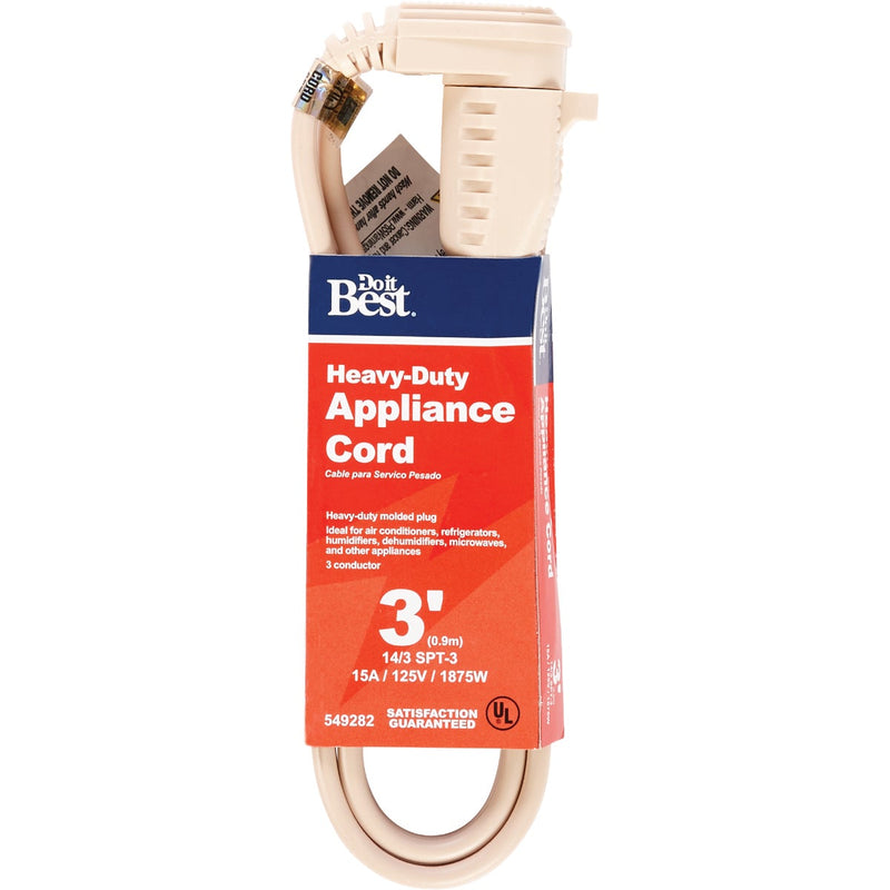 Do it Best 3 Ft. 14/3 15A Heavy-Duty Appliance Cord