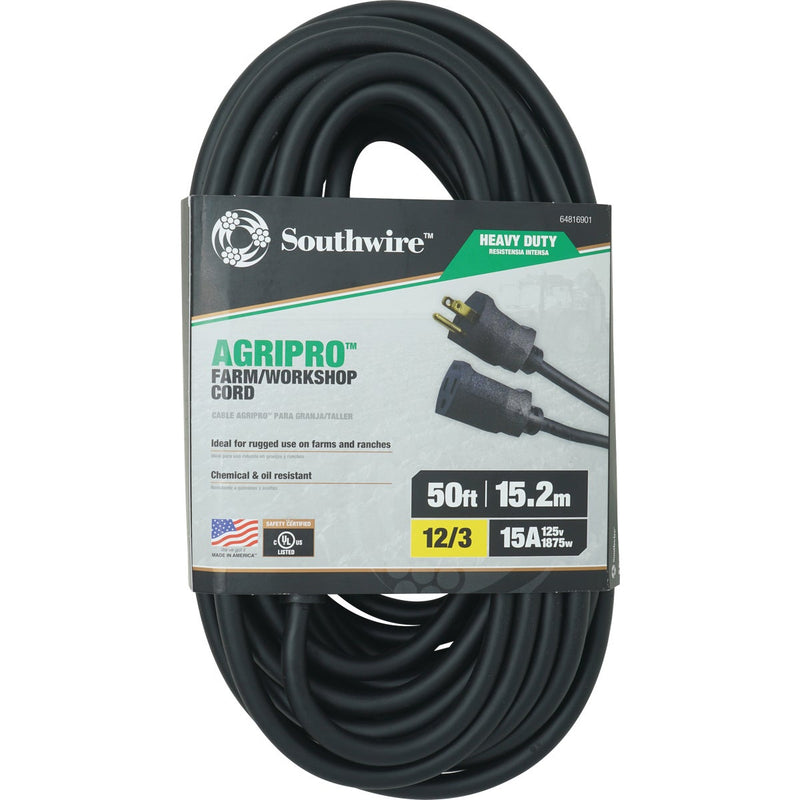 Southwire AgriPro 50 Ft. 12/3 Heavy-Duty Farm Extension Cord