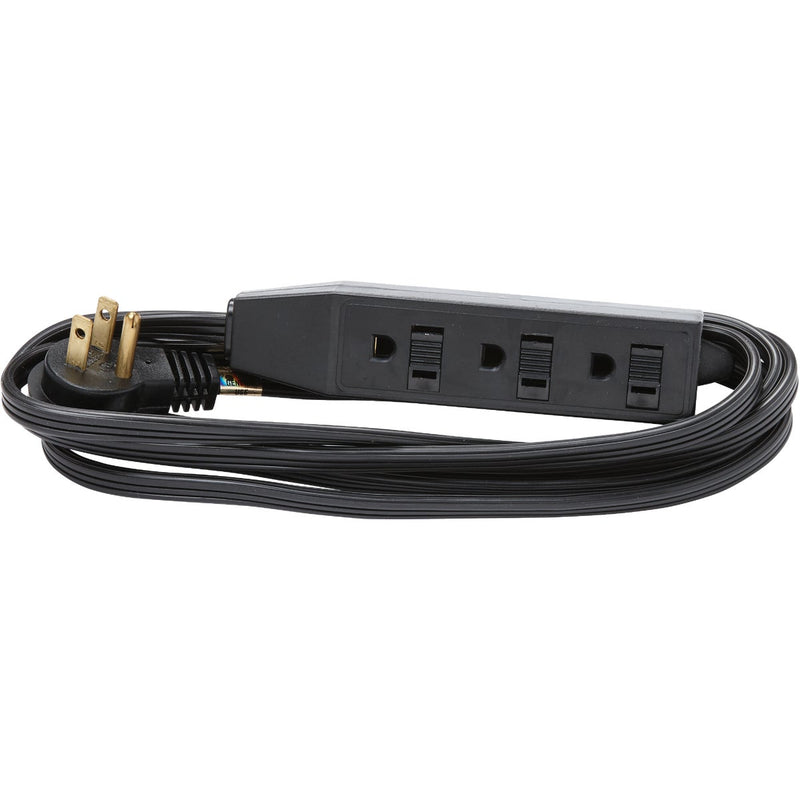 Do it Best 8 Ft. 16/3 Flat Plug Black Extension Cord