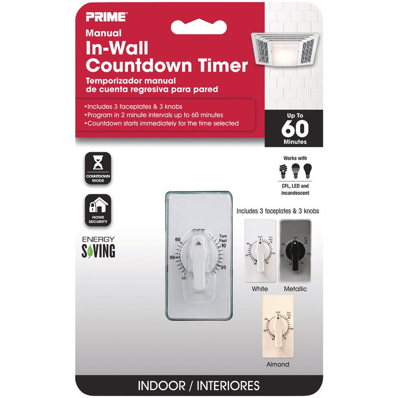 Prime 125V 60-Minute In-Wall Timer