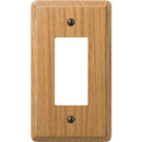 Amerelle 1-Gang Solid Oak Rocker Decorator Wall Plate, Light Oak