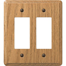 Amerelle 2-Gang Solid Oak Rocker Decorator Wall Plate, Light Oak