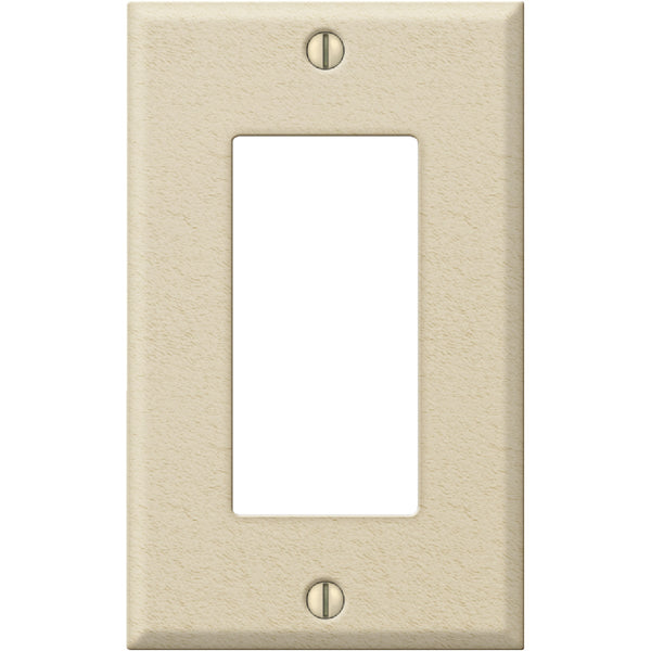 Amerelle PRO 1-Gang Stamped Steel Rocker Decorator Wall Plate, Ivory Wrinkle