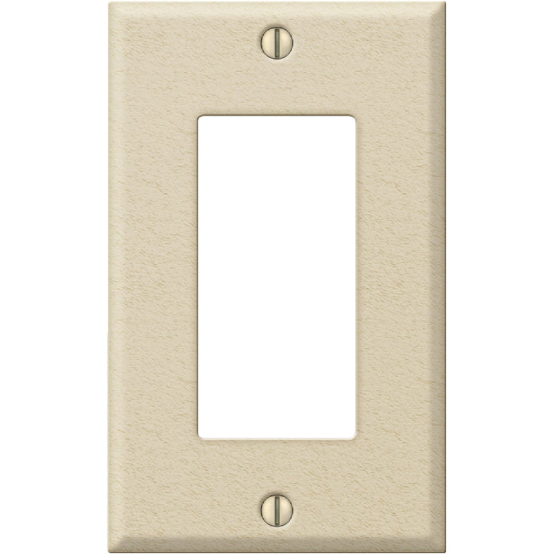 Amerelle PRO 1-Gang Stamped Steel Rocker Decorator Wall Plate, Ivory Wrinkle