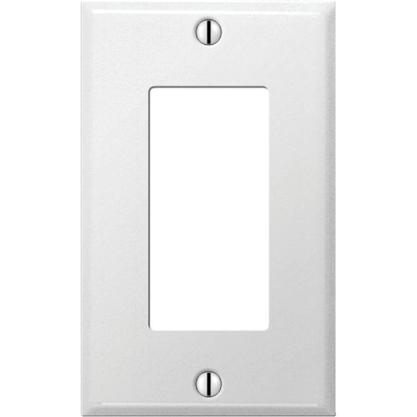 Amerelle PRO 1-Gang Stamped Steel Rocker Decorator Wall Plate, Smooth White