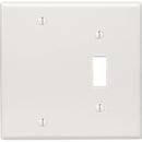 Leviton 2-Gang Thermoset Plastic Blank/Toggle Wall Plate, White