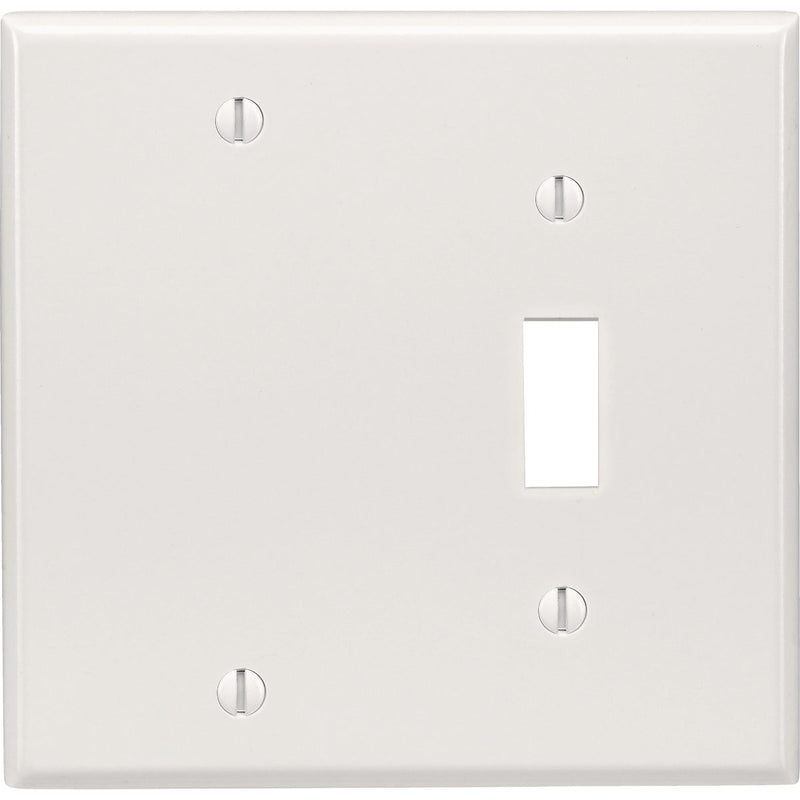 Leviton 2-Gang Thermoset Plastic Blank/Toggle Wall Plate, White